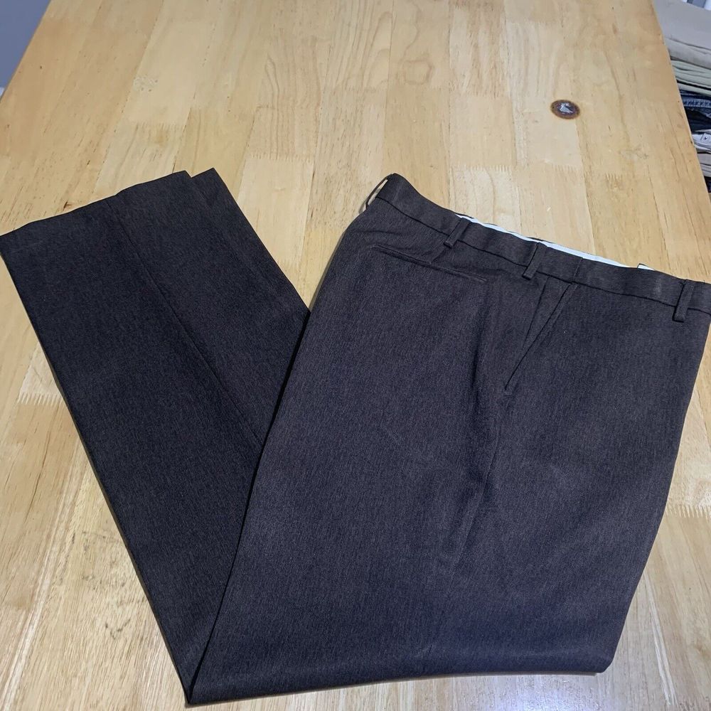 Puritan Straight‎ Dress Pants Men's 36X32 Heather Brown Flat Front A-64
